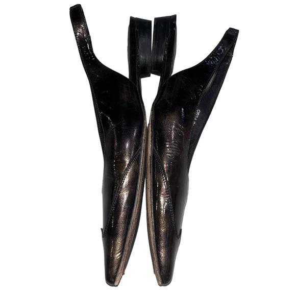 Donald J. Pliner Bronze Patent Leather Orsa Wingtip Slingback Flats size 8.5 - Picture 5 of 10
